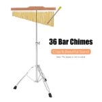 Hanging Bar Chimes 36 Brass Chimes on Wooden Frame with Stand - Image 9