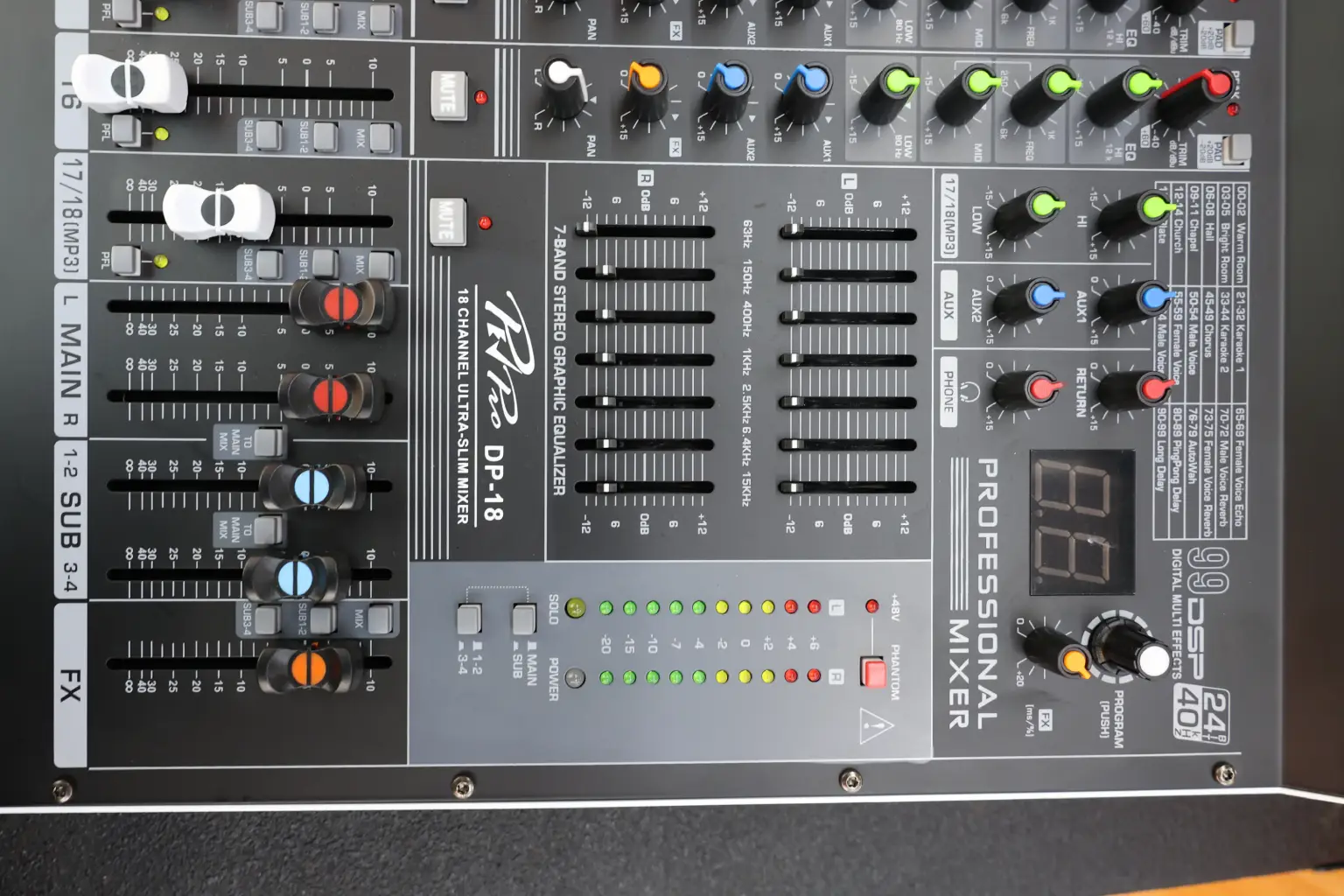 PEV Pro DP 18 16 Channel Professional Mixer 2 Pev Professional Mixer