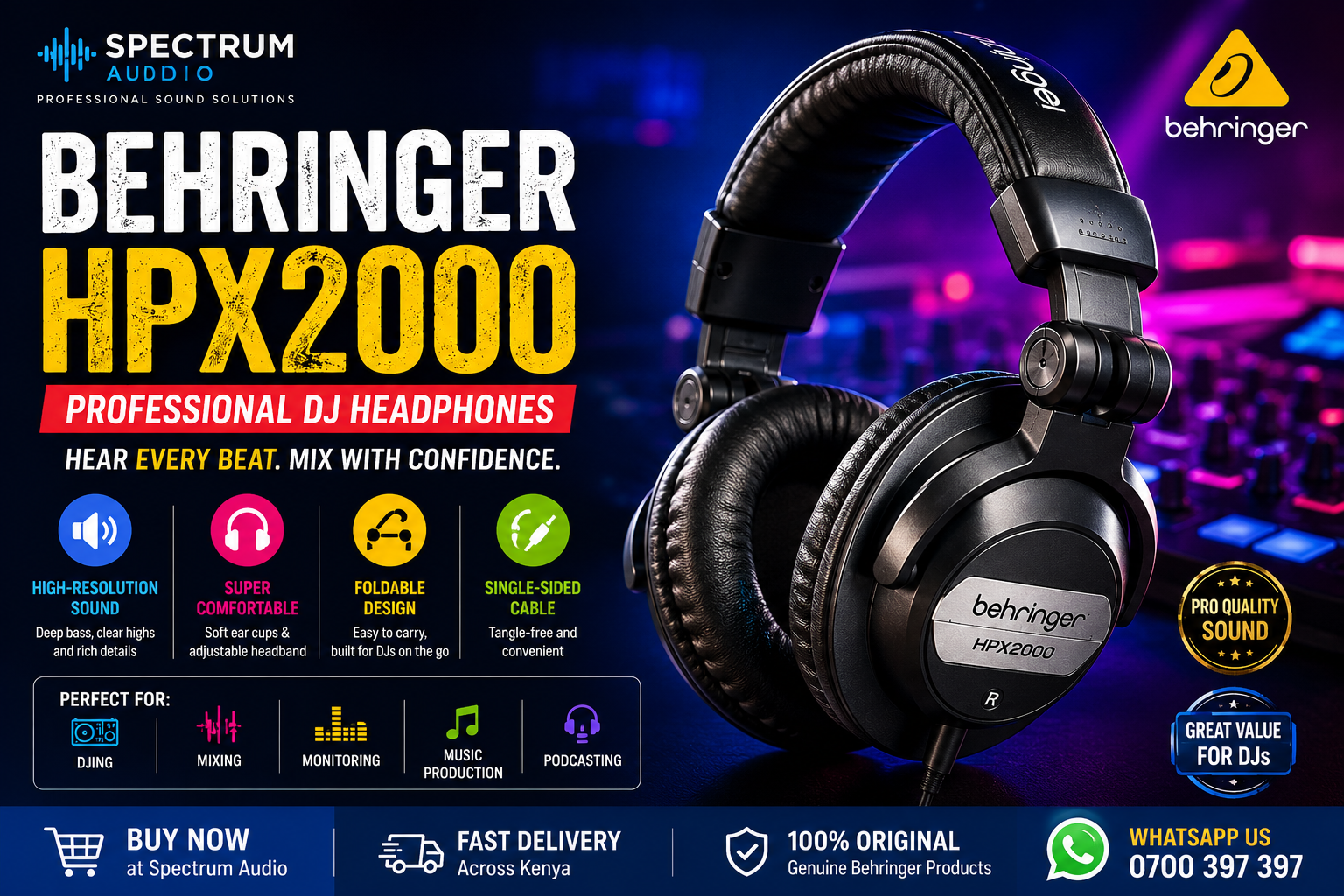 Affordable Behringer HPX2000 Headphones for Sales in Kenya 5 Behringer HPX2000