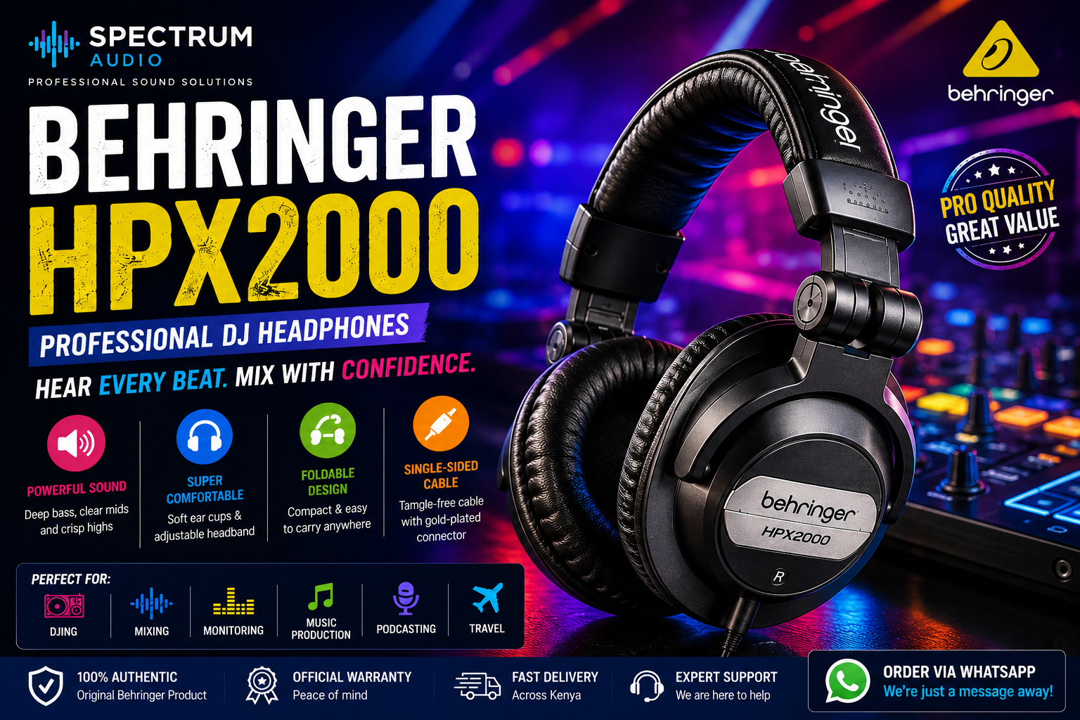 Affordable Behringer HPX2000 Headphones for Sales in Kenya 7 Behringer HPX2000 Headphones