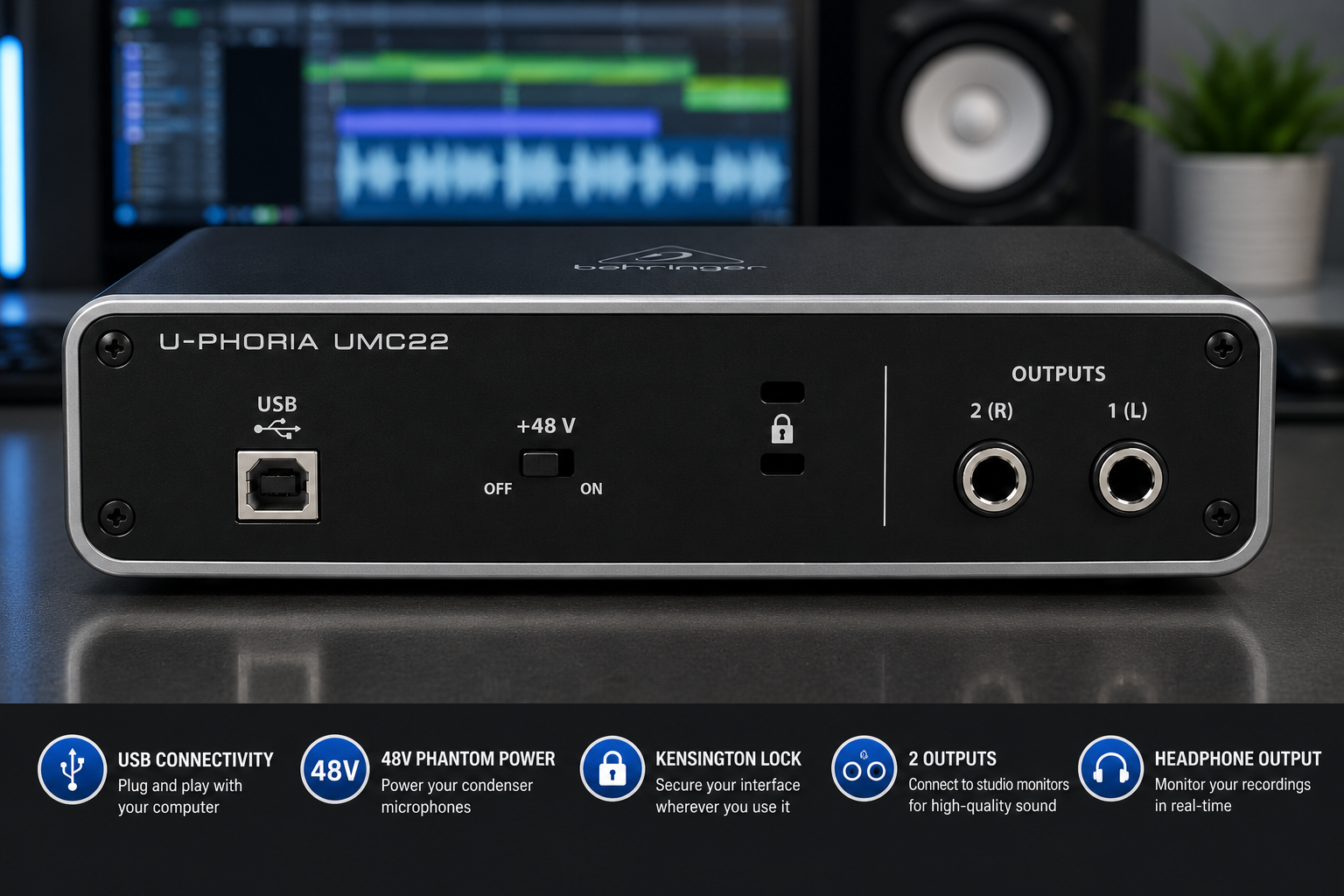Why the Behringer UMC22 Is a Smart Audio Interface for Beginners and Creators in Kenya 7 Behringer UMC22 USB Audio Interface Kenya