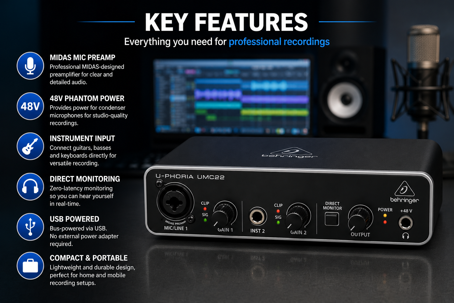 Why the Behringer UMC22 Is a Smart Audio Interface for Beginners and Creators in Kenya 6 Original Behringer UMC22 Kenya