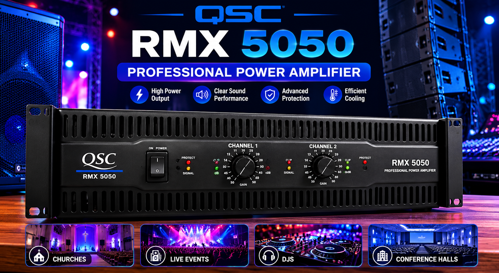 QSC RMX 5050 Price In Kenya – High-Power Amplifier for Clubs, Churches and Live Events 6 QSC RMX 5050 Price In Kenya