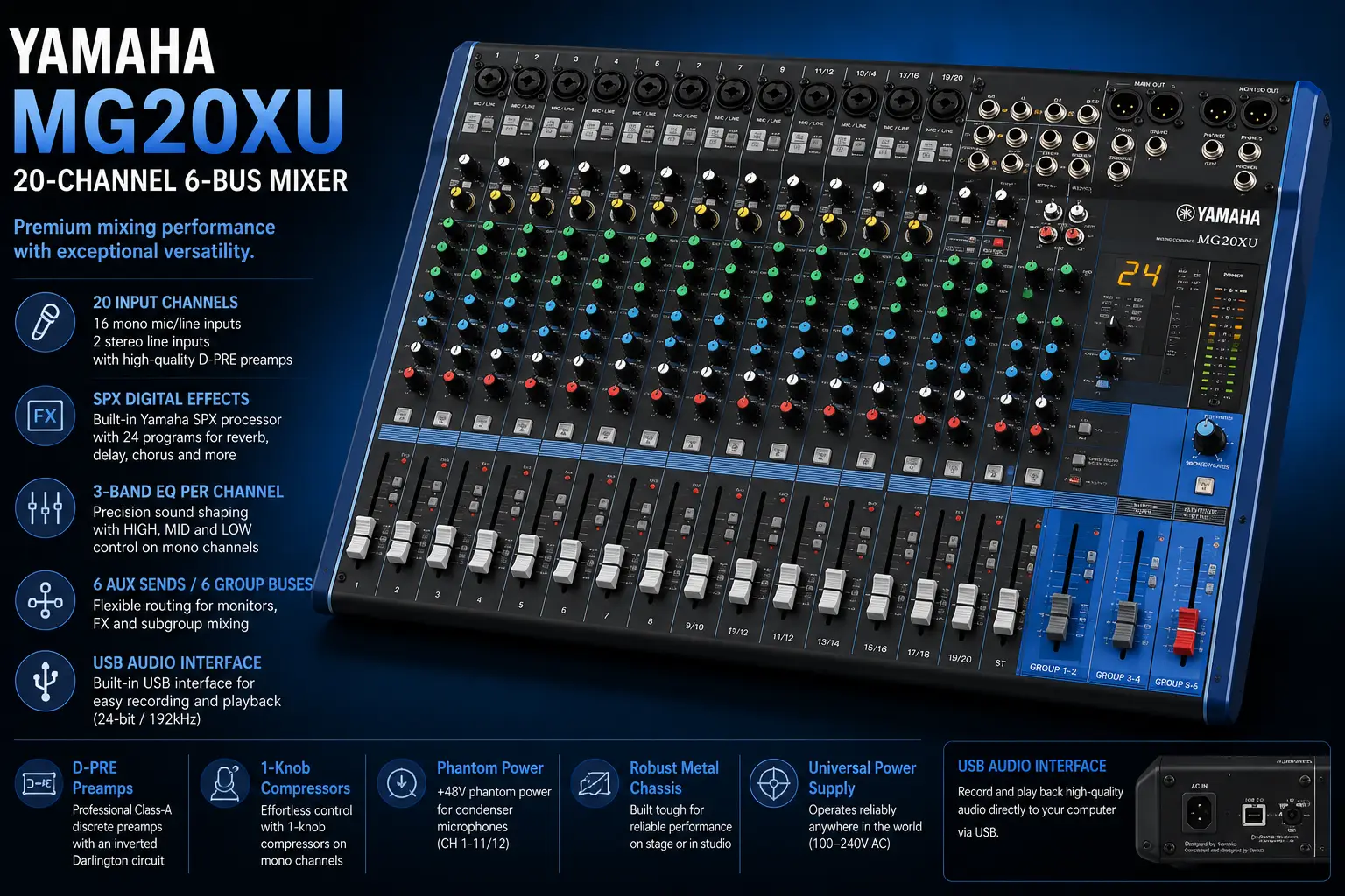 Powerful Reasons to Choose the Yamaha MG20XU Mixer 10 Yamaha MG20XU Mixer