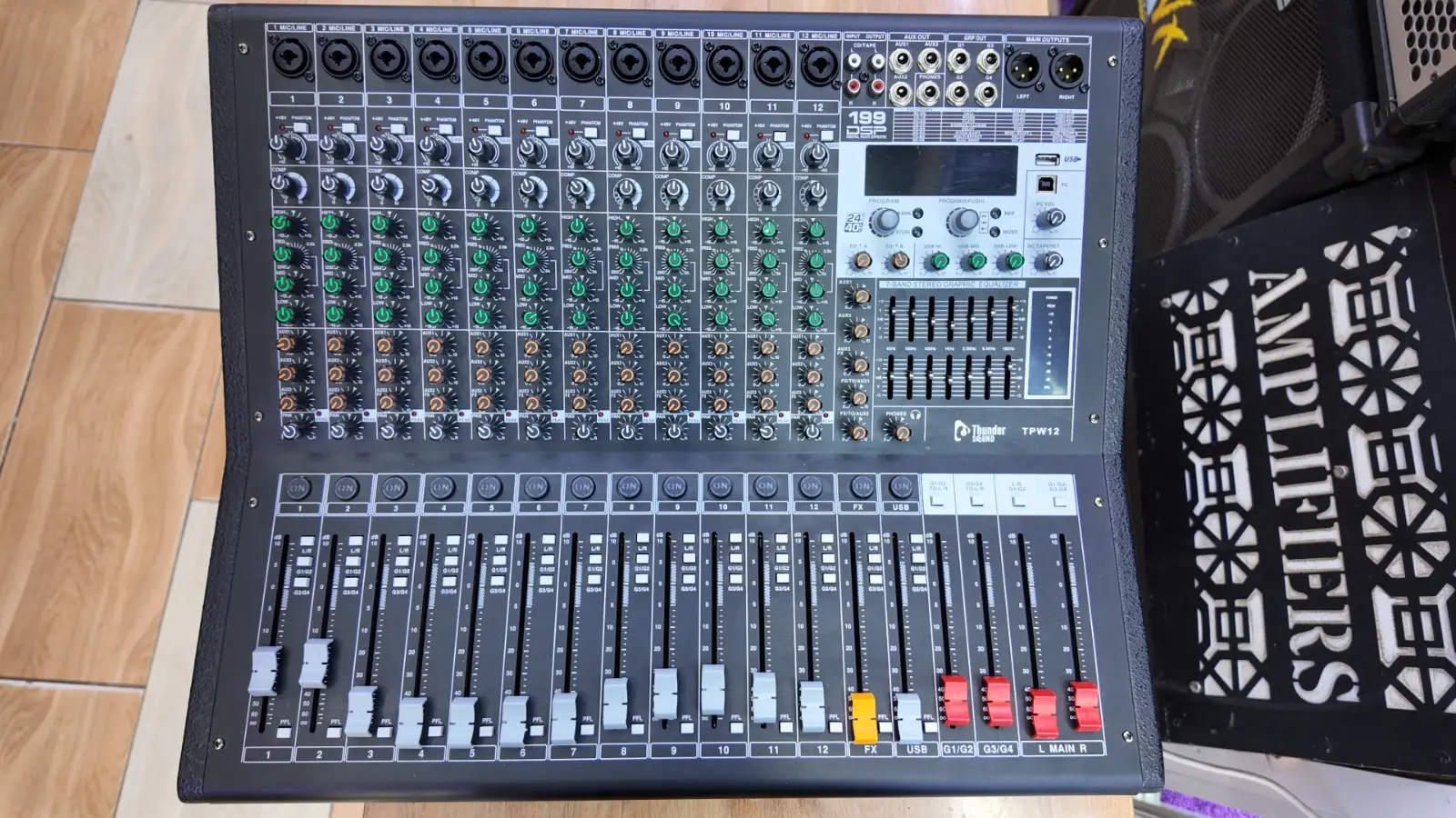 Thunder Sound TPW 12 Professional Powered Audio Mixer – 12-Channel Mixer for Churches, Events and PA Systems 9 Thunder Sound TPW 12 12 channel mixer
